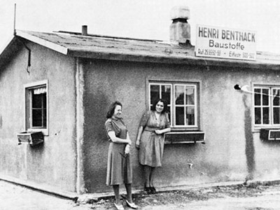 Das erste Kontor des Henri Benthack Baustoffhandels nach dem Zweiten Weltkrieg